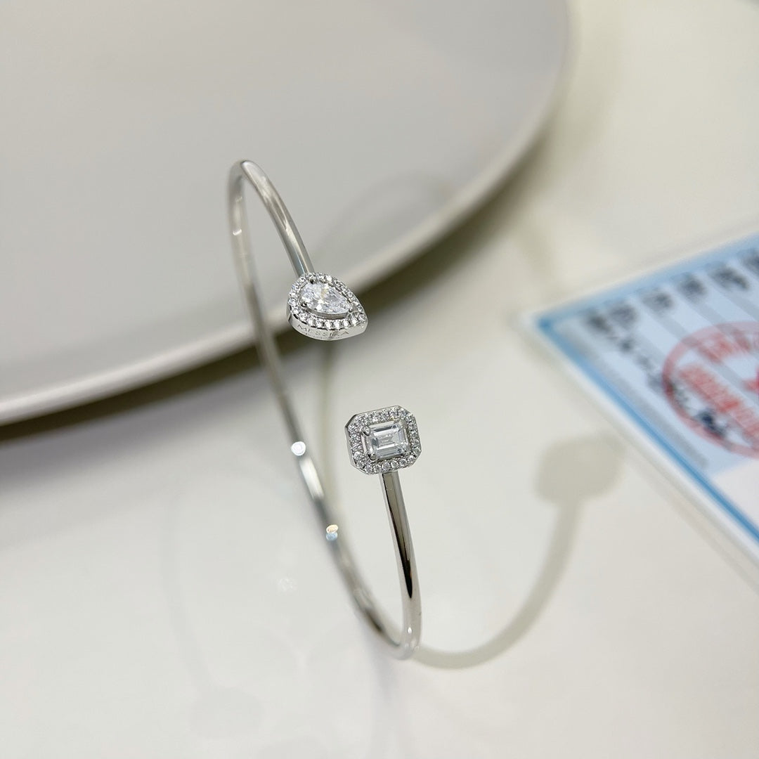 [⭐DORISW]JONC FLEX MY TWIN TOI & MOI ARMBAND SILBER DIAMANT