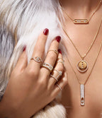 [[⭐DORISW] ]  MOVE PM NECKLACE PINK GOLD DIAMOND