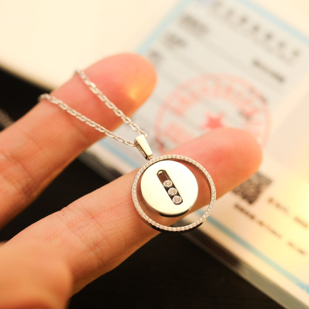 [[⭐DORISW] ]  MOVE MM SILVER DIAMOND NECKLACE