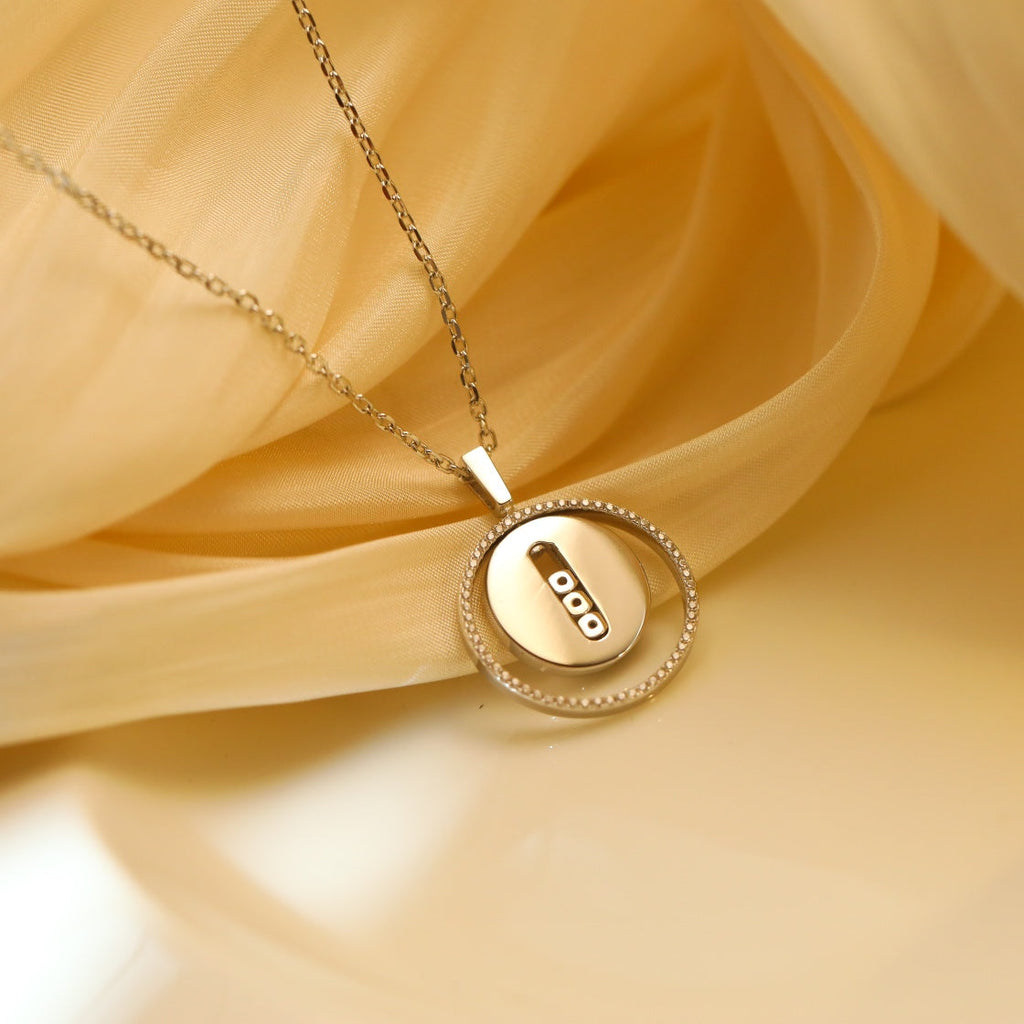 [[⭐DORISW] ]  MOVE MM SILVER DIAMOND NECKLACE