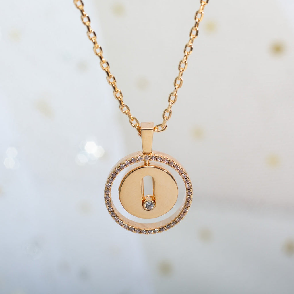 [[⭐DORISW] ]  MOVE PM NECKLACE PINK GOLD DIAMOND
