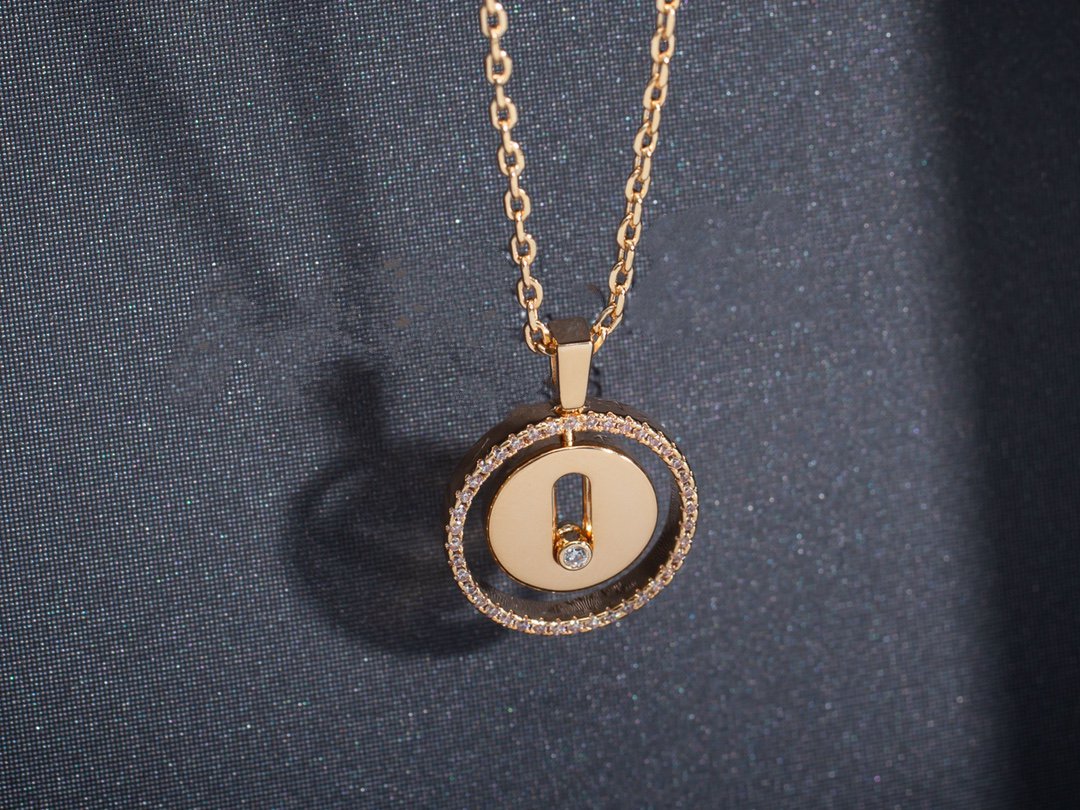 [[⭐DORISW] ]  MOVE PM NECKLACE PINK GOLD DIAMOND
