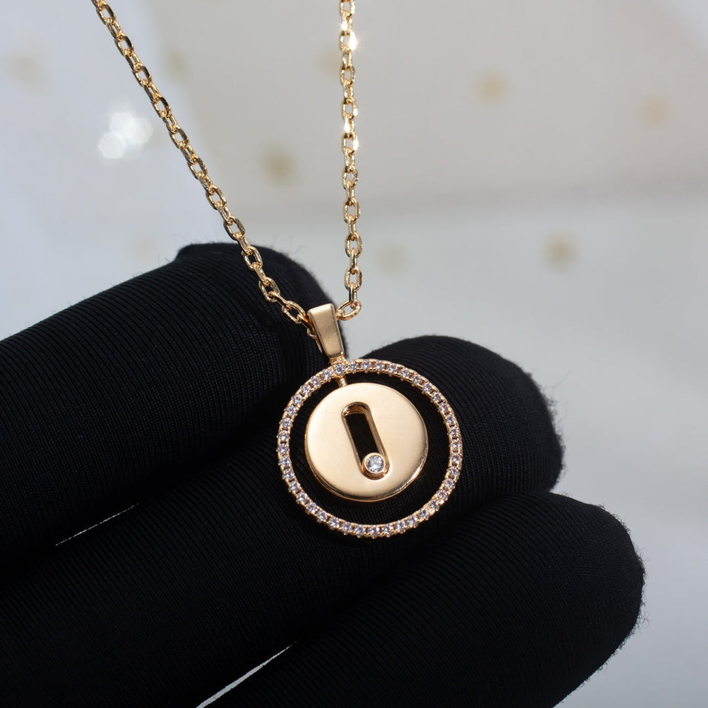 [[⭐DORISW] ]  MOVE PM NECKLACE PINK GOLD DIAMOND