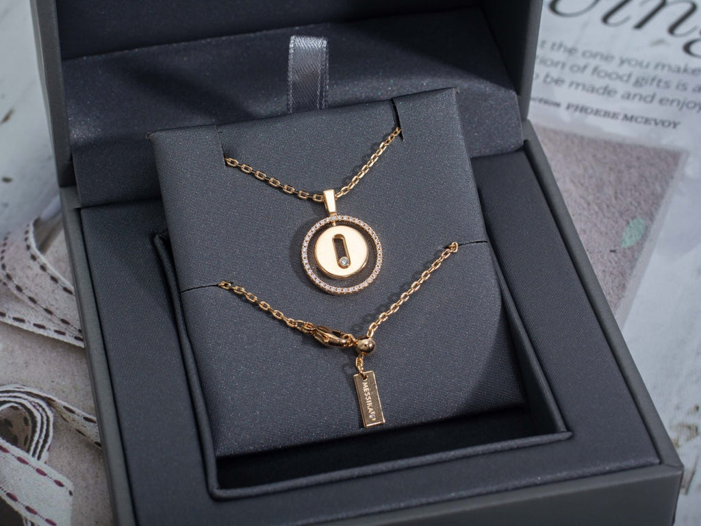 [[⭐DORISW] ]  MOVE PM NECKLACE PINK GOLD DIAMOND
