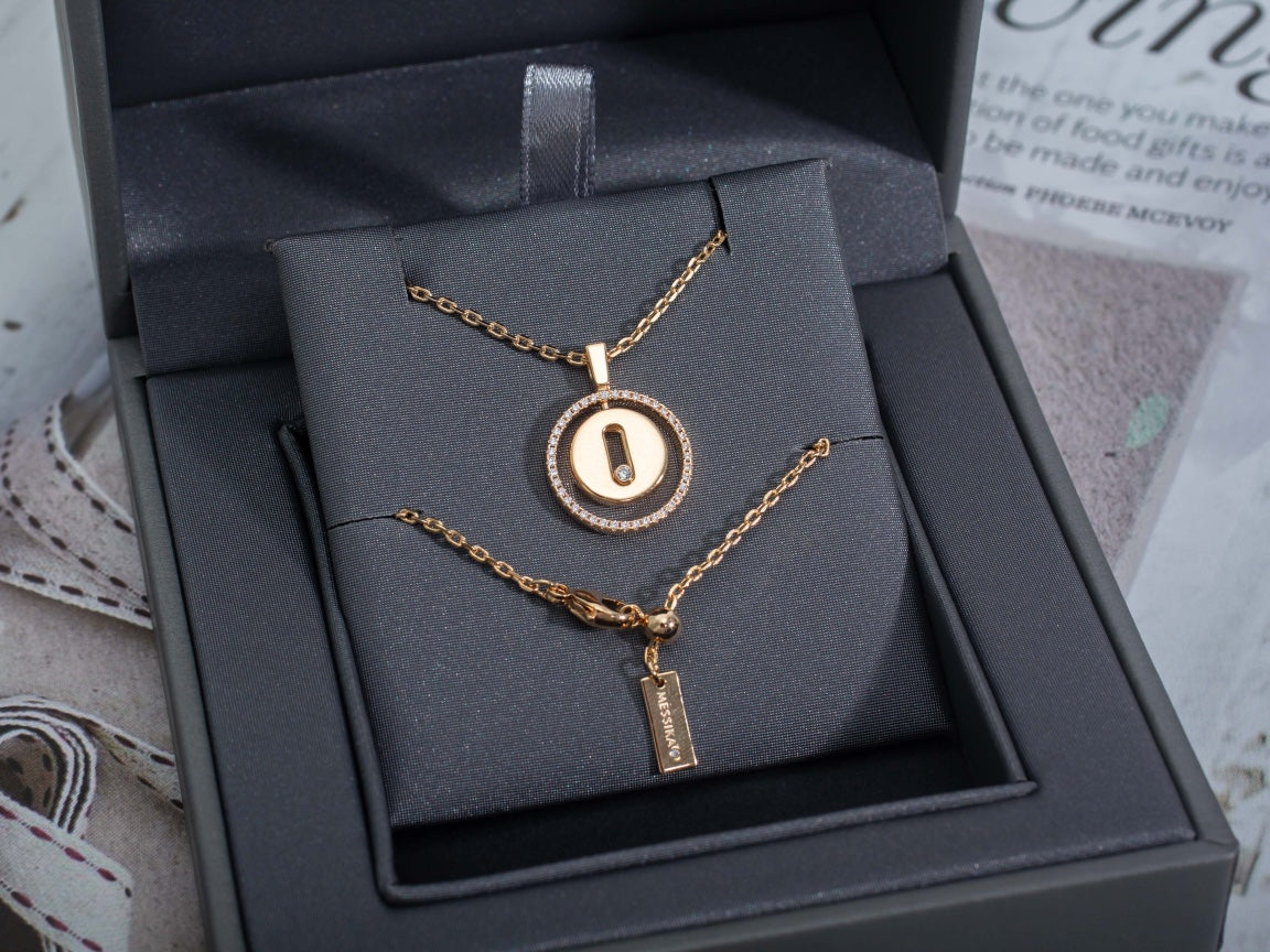 [[⭐DORISW] ]  MOVE PM NECKLACE PINK GOLD DIAMOND