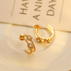 [[⭐DORISW] ] CREOLES MY TWIN 2 RANGS SILVER DIAMOND EARRINGS