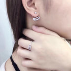 [[⭐DORISW] ] MOVE UNO SILVER DIAMOND EARRINGS