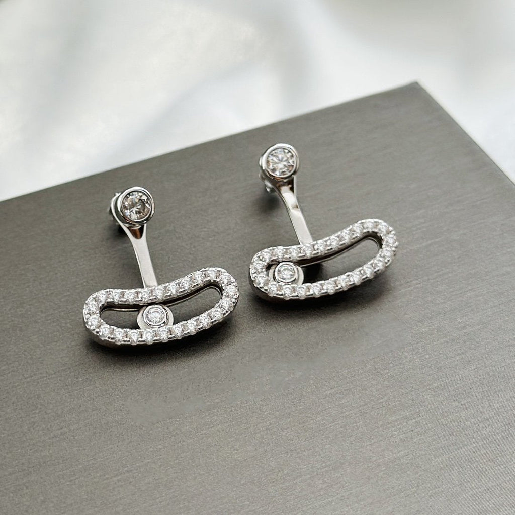 [[⭐DORISW] ] MOVE UNO SILVER DIAMOND EARRINGS
