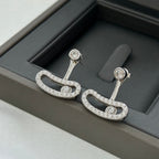 [[⭐DORISW] ] MOVE UNO SILVER DIAMOND EARRINGS