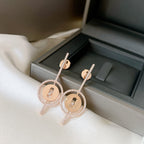 [[⭐DORISW] ]  MOVE ARROW PINK GOLD DIAMOND EARRINGS