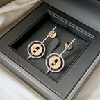 [[⭐DORISW] ]  MOVE ARROW PINK GOLD DIAMOND EARRINGS