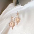 [[⭐DORISW] ]  MOVE ARROW PINK GOLD DIAMOND EARRINGS
