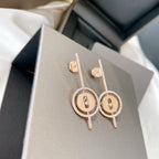 [[⭐DORISW] ]  MOVE ARROW PINK GOLD DIAMOND EARRINGS