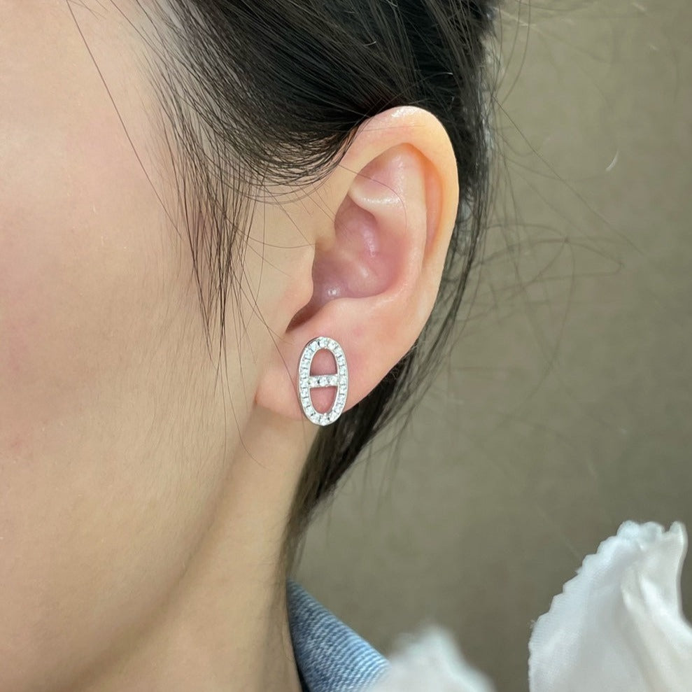 [⭐DORISW] HM VOLLDIAMANT SCHWEINENASEN-STECKER OHRRINGE