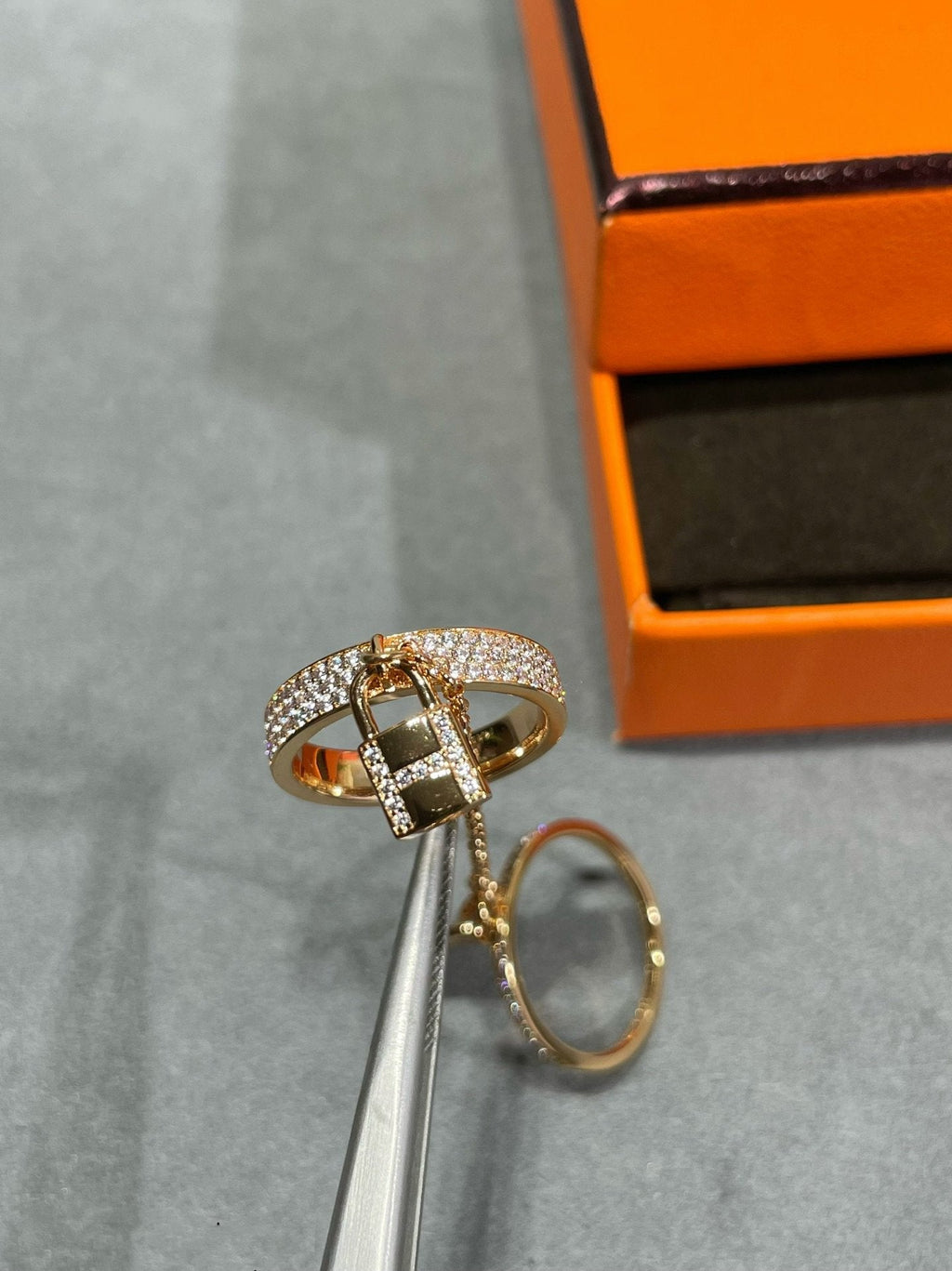[⭐DORISW] HM KELLY CLOCHETTE DOUBLE RING IN  WITH DIAMONDS
