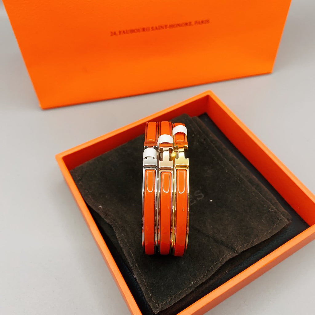 [⭐DORISW] クラシック H モチーフ クリック H 8mm エナメルブレスレット