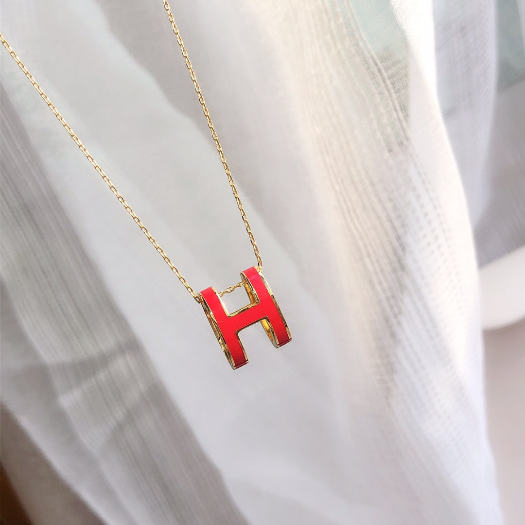 [⭐DORISW] HM CLIC RED EMAILLE GOLD HALSKETTE