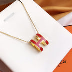 [⭐DORISW] HM CLIC RED EMAILLE GOLD HALSKETTE