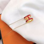 [⭐DORISW] HM CLIC RED EMAILLE GOLD HALSKETTE