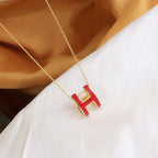 [⭐DORISW] HM CLIC RED EMAILLE GOLD HALSKETTE
