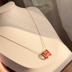 [⭐DORISW] HM CLIC RED EMAILLE GOLD HALSKETTE