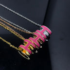 [⭐DORISW] H NECKLACE PINK