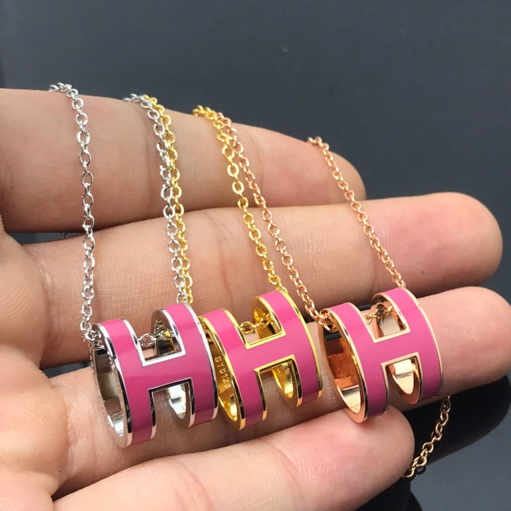 [⭐DORISW] H NECKLACE PINK