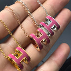 [⭐DORISW] H NECKLACE PINK