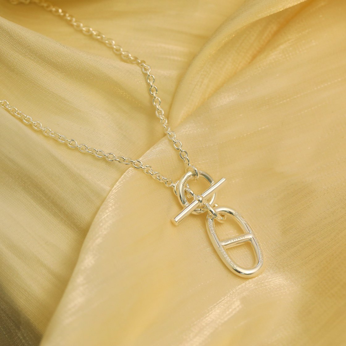 [⭐DORISW] HM CHAINE D'ANCRE ANHÄNGER-HALSKETTE STERLING-SILBER