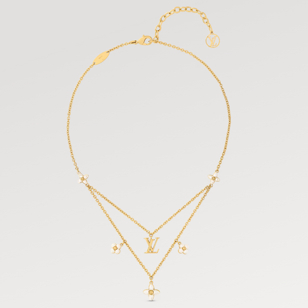 [⭐DORISW] FLOWERGRAM GOLD MOP DOPPELREIHIGE HALSKETTE
