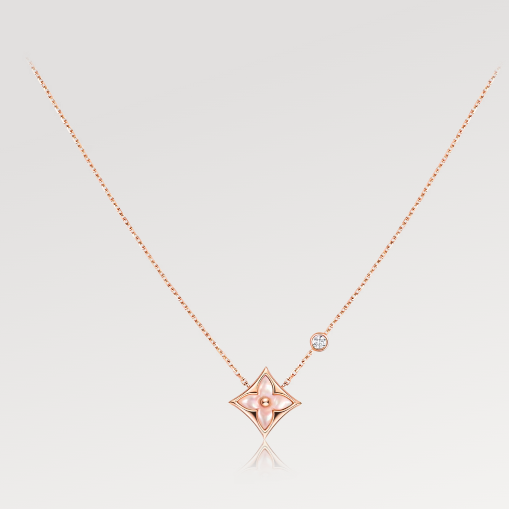 [⭐DORISW] STAR PINK MOP 1 DIAMANT ROSÉGOLD HALSKETTE