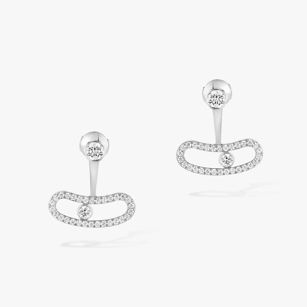 [[⭐DORISW] ] MOVE UNO SILVER DIAMOND EARRINGS