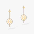 [[⭐DORISW] ]  MOVE ARROW PINK GOLD DIAMOND EARRINGS