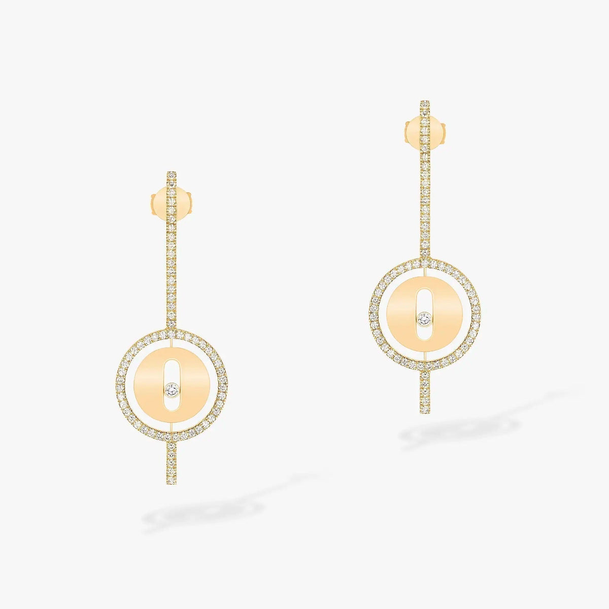[[⭐DORISW] ]  MOVE ARROW PINK GOLD DIAMOND EARRINGS
