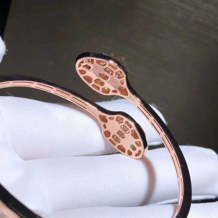 [⭐DORISW]SERPENTI BRACELET PINK GOLD MALACHITE DIAMOND DOUBLE SNAKE