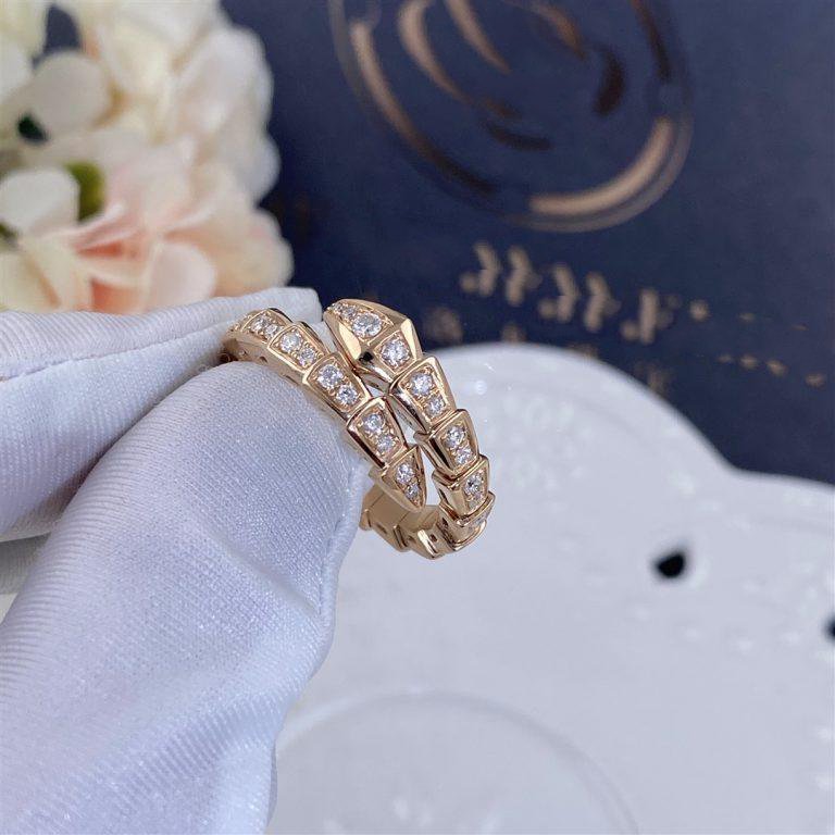 [⭐DORISW]SERPENTI RING ROSEGOLD DIAMANT-PAVÉ 4MM
