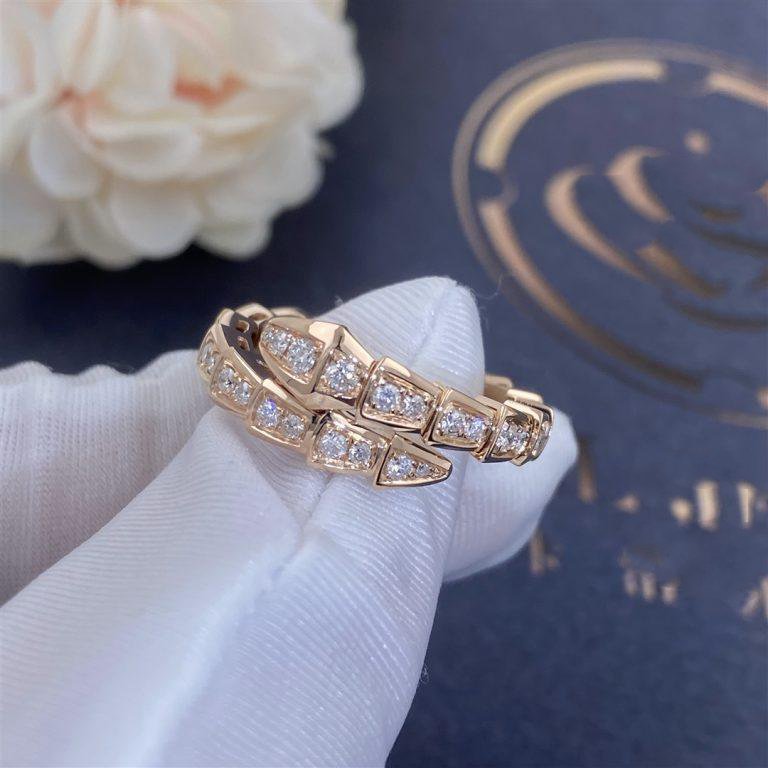 [⭐DORISW]SERPENTI RING ROSEGOLD DIAMANT-PAVÉ 4MM