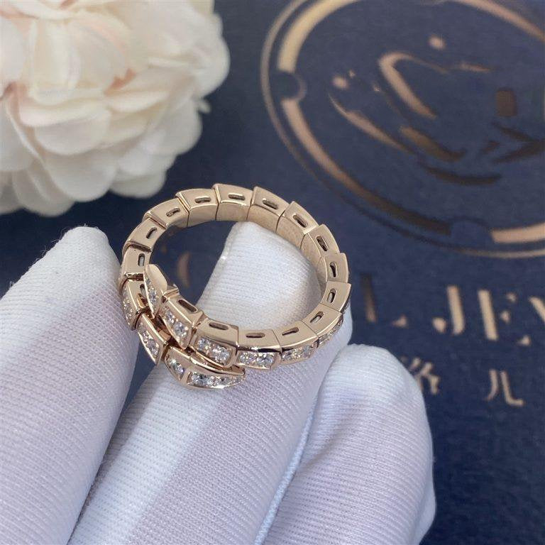 [⭐DORISW]SERPENTI RING ROSEGOLD DIAMANT-PAVÉ 4MM
