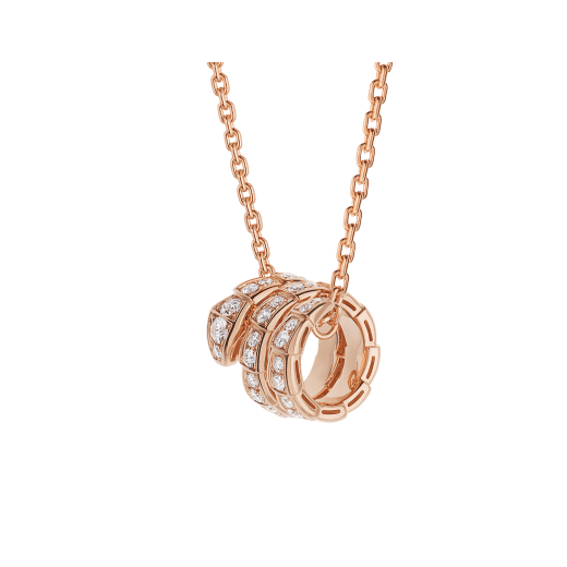 [⭐DORISW]SERPENTI PINK GOLD NECKLACE DOUBLE RING DIAMOND