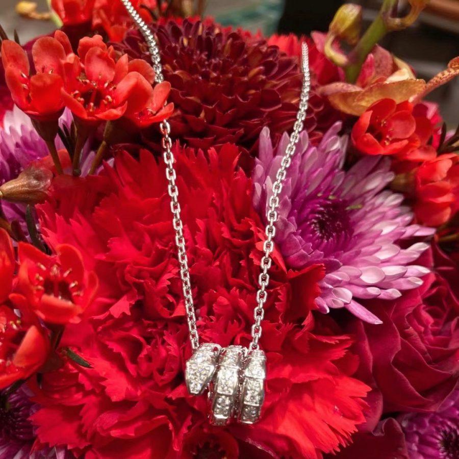 [⭐DORISW]SERPENTI  NECKLACE DOUBLE RING DIAMOND