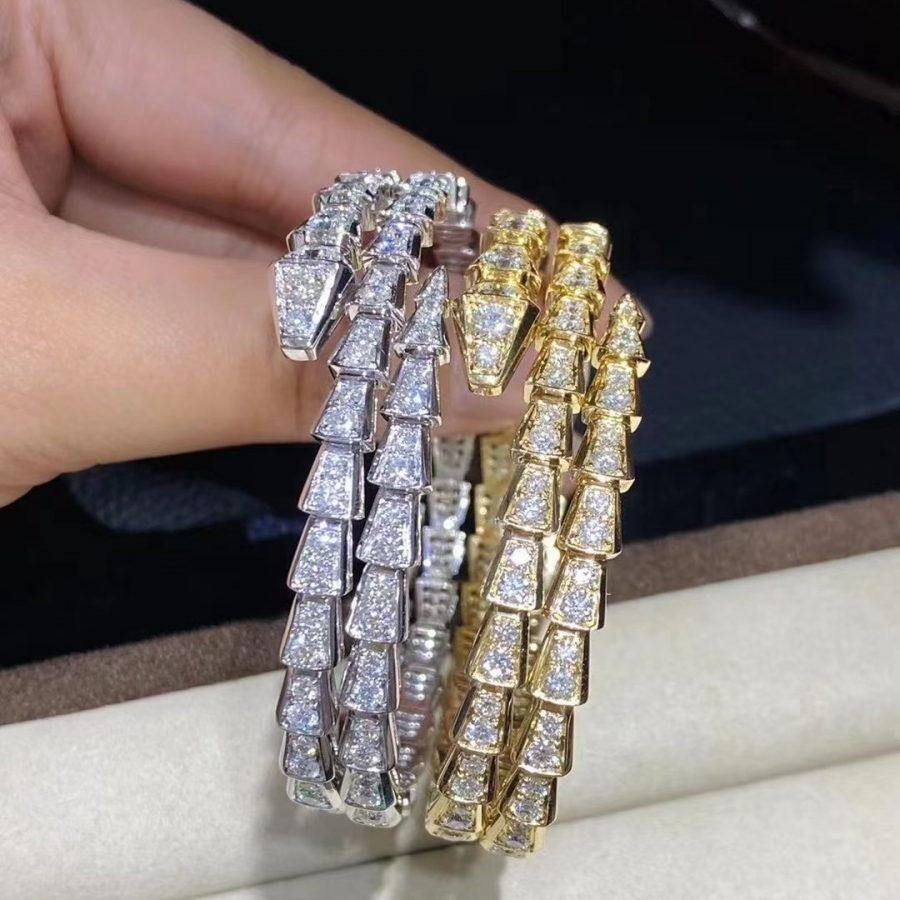 [⭐DORISW]SERPENTI BRACELET GOLD DIAMOND DOUBLE ROW