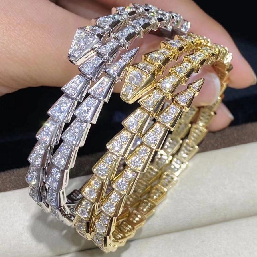 [⭐DORISW]SERPENTI BRACELET GOLD DIAMOND DOUBLE ROW