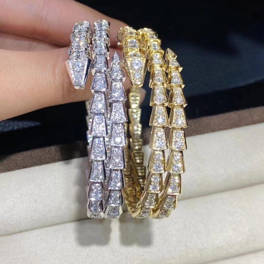 [⭐DORISW]SERPENTI BRACELET GOLD DIAMOND DOUBLE ROW