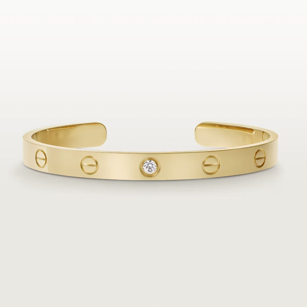 [⭐DORISW] LOVE BRACELET 6.1MM 1 DIAMOND OPEN CUFF