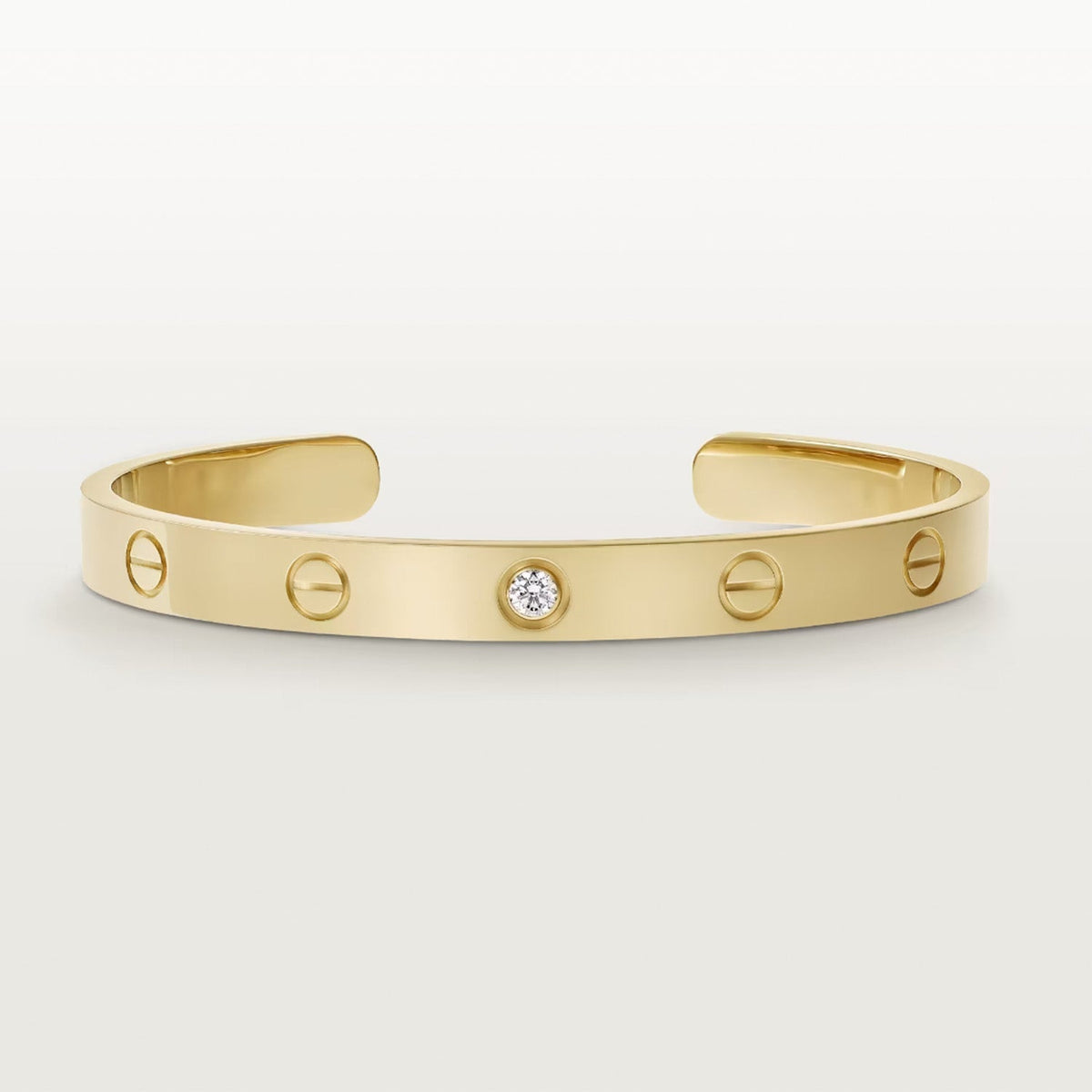 [⭐DORISW] LOVE BRACELET 6.1MM 1 DIAMOND OPEN CUFF