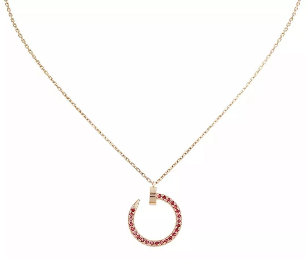 [⭐DORISW] JUSTE NECKLACE GOLD RED DIAMONDS