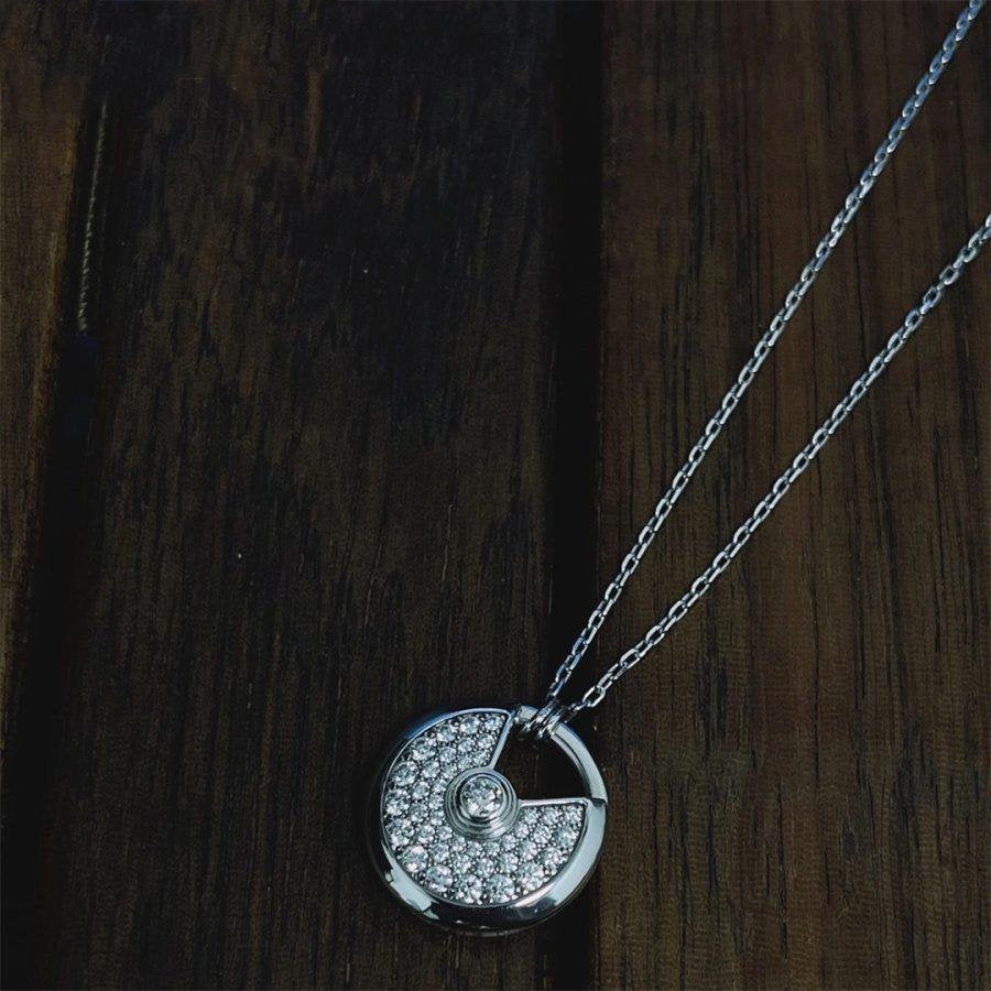 [⭐DORISW] AMULETTE SILBER VOLLDIAMANT-HALSKETTE