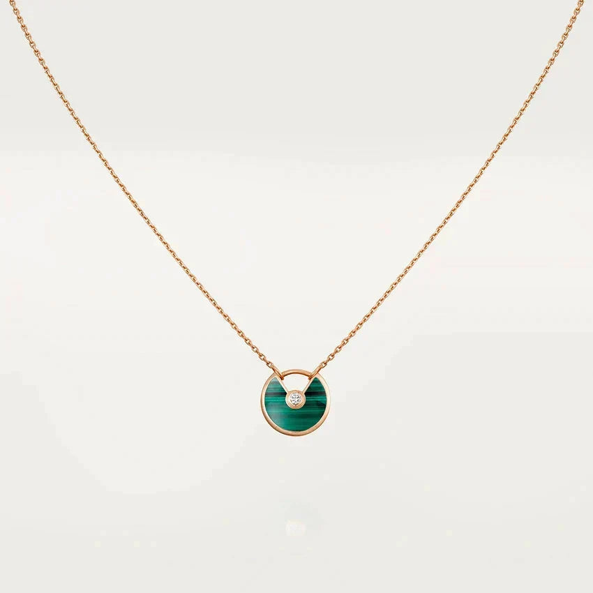 [⭐DORISW] AMULETTE ROSE GOLD MALACHITE NECKLACE