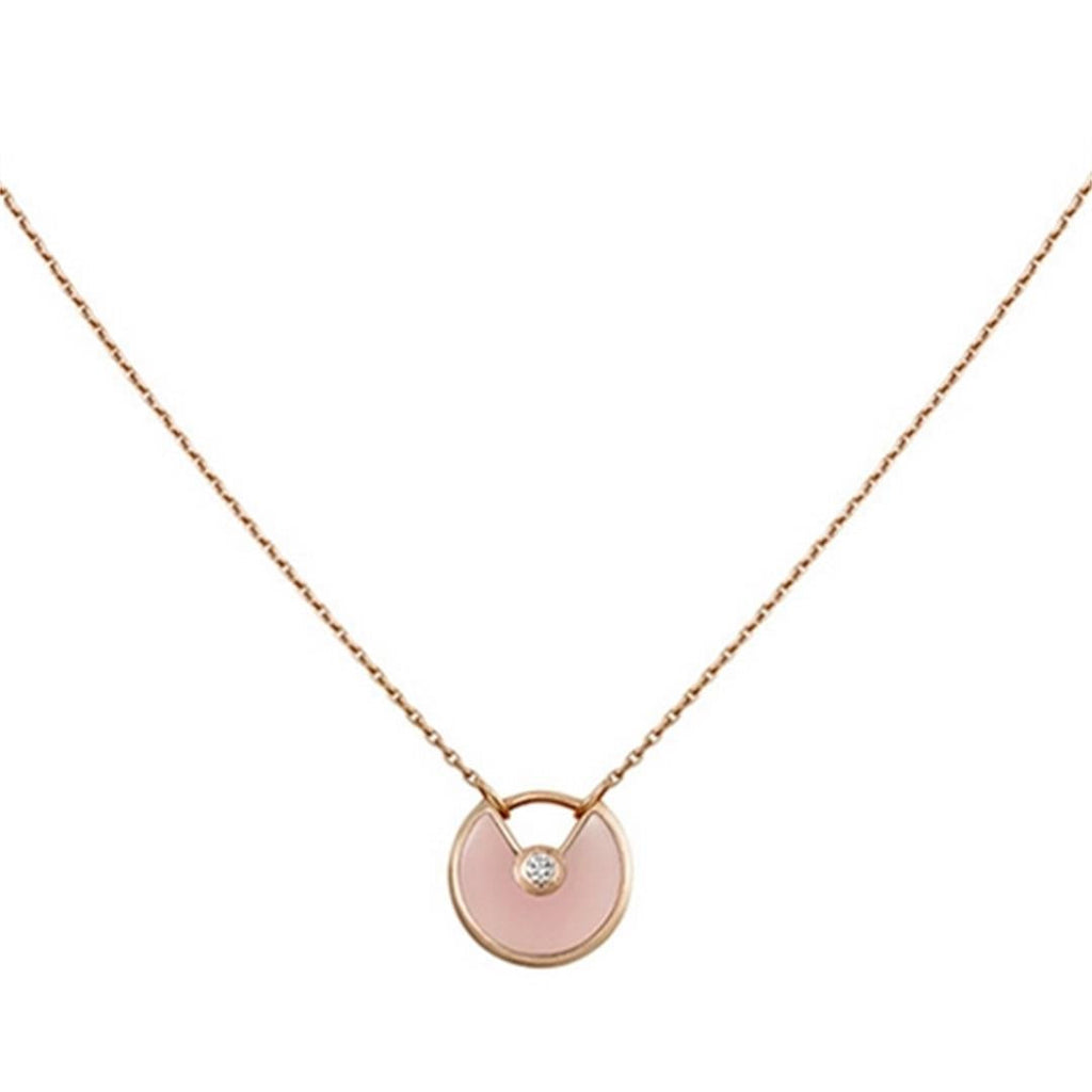 [⭐DORISW] AMULETTE HALSKETTE ROSÉGOLD ROSA PERLMUTT