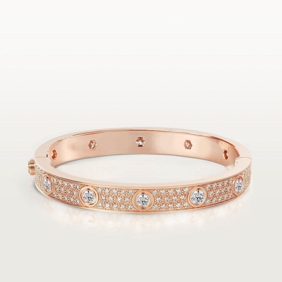 [⭐DORISW] LOVE ARMBAND 6,1 MM MIT DIAMANTEN BESETZT 10 GROSSE DIAMANTEN